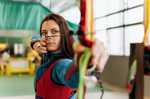 Sportler erreicht das Ziel