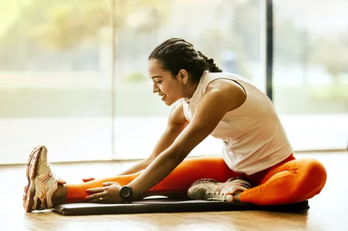 Frau in Yoga-Übung